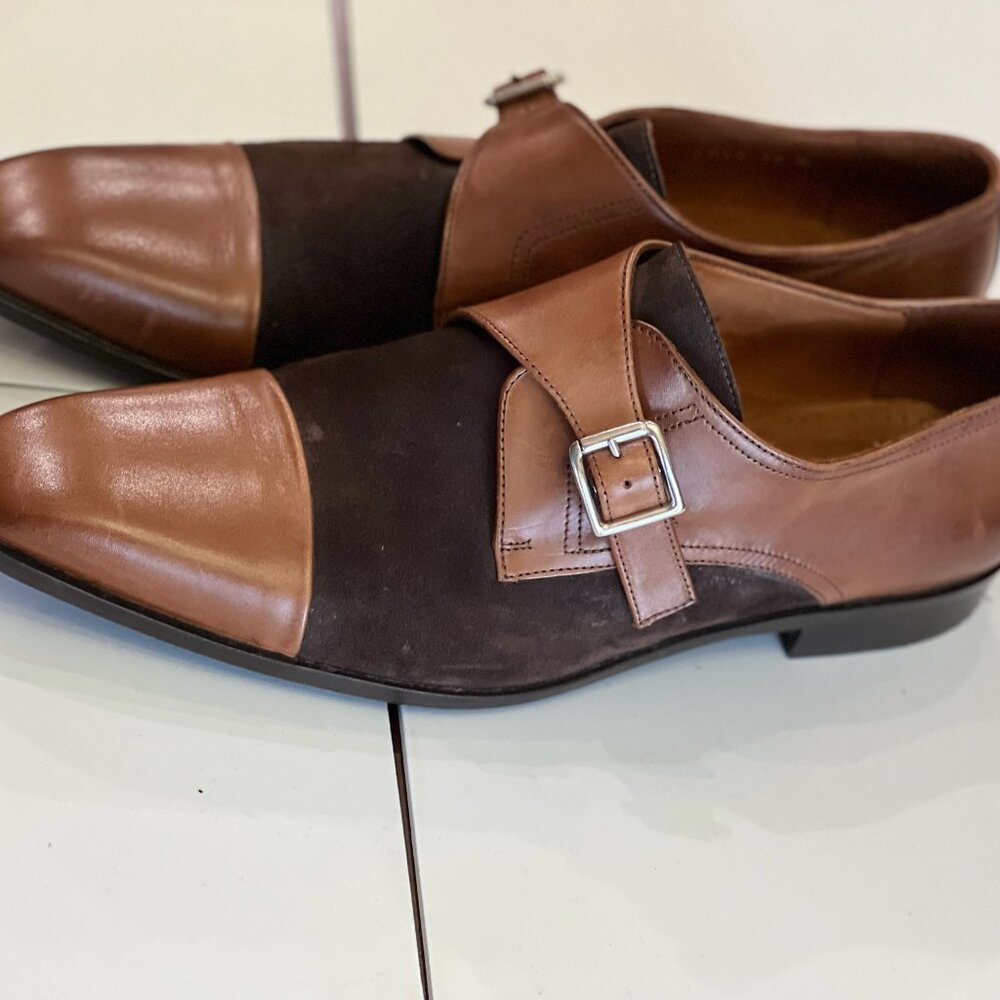 Massimo Matteo Suede Buckle Loafers View 2
